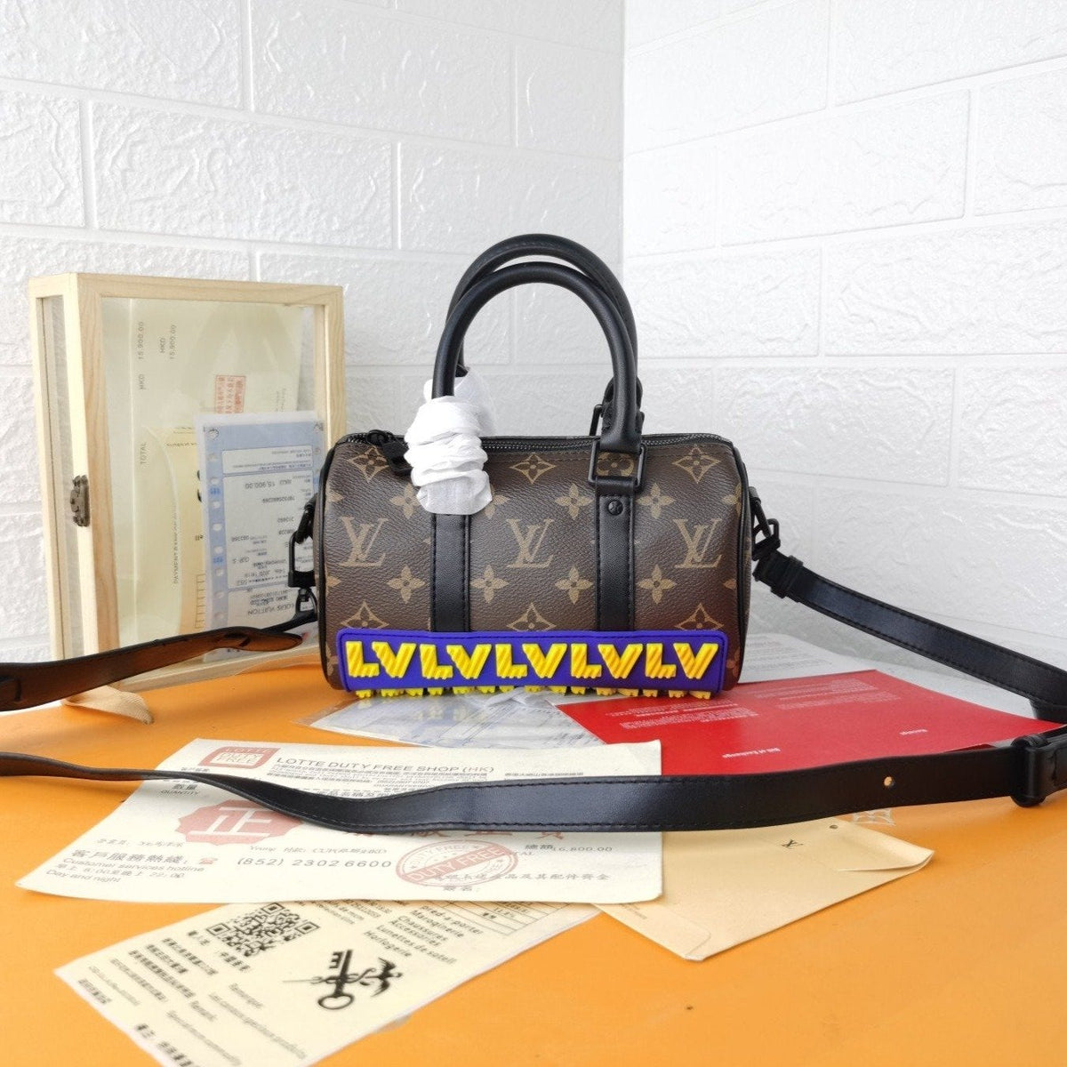 L*V KEPPALL XS MONOGRAM CANVAS