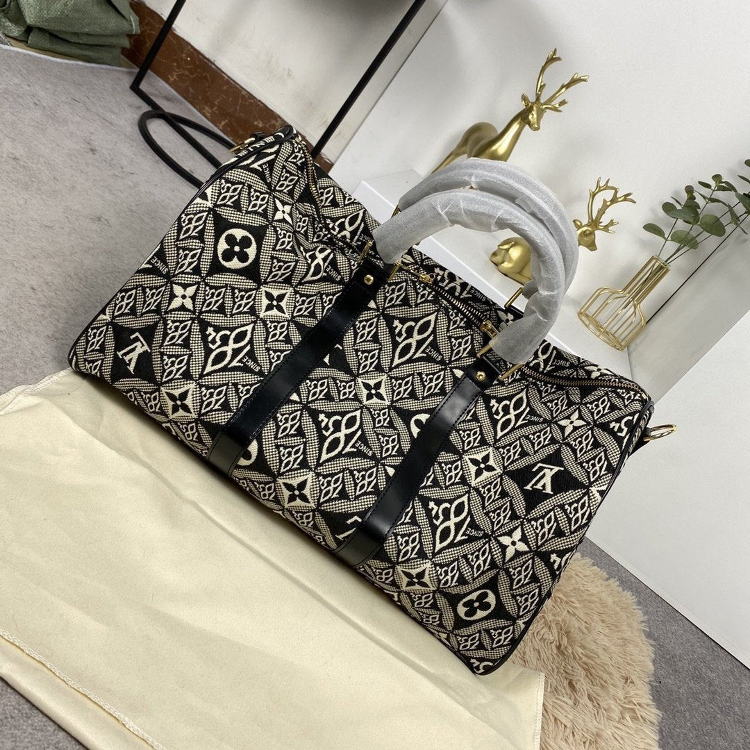L*V KEEPALL BANDOULIERE 45 1854 JACQUARD GRAY