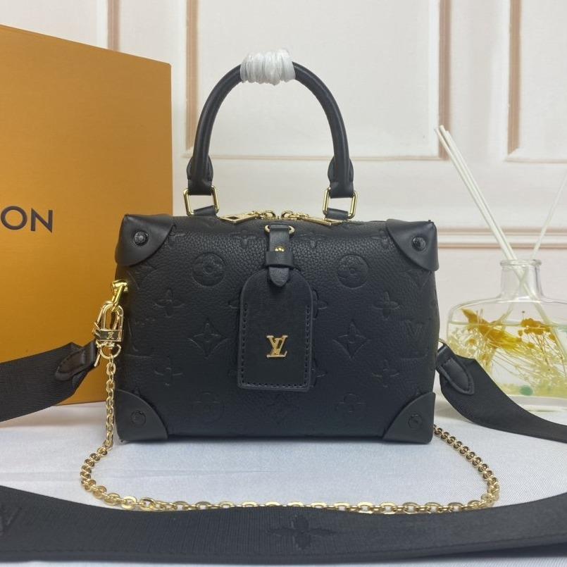L*V PETITE MALLE SOUPLE BLACK MONOGRAM EMPREINTE