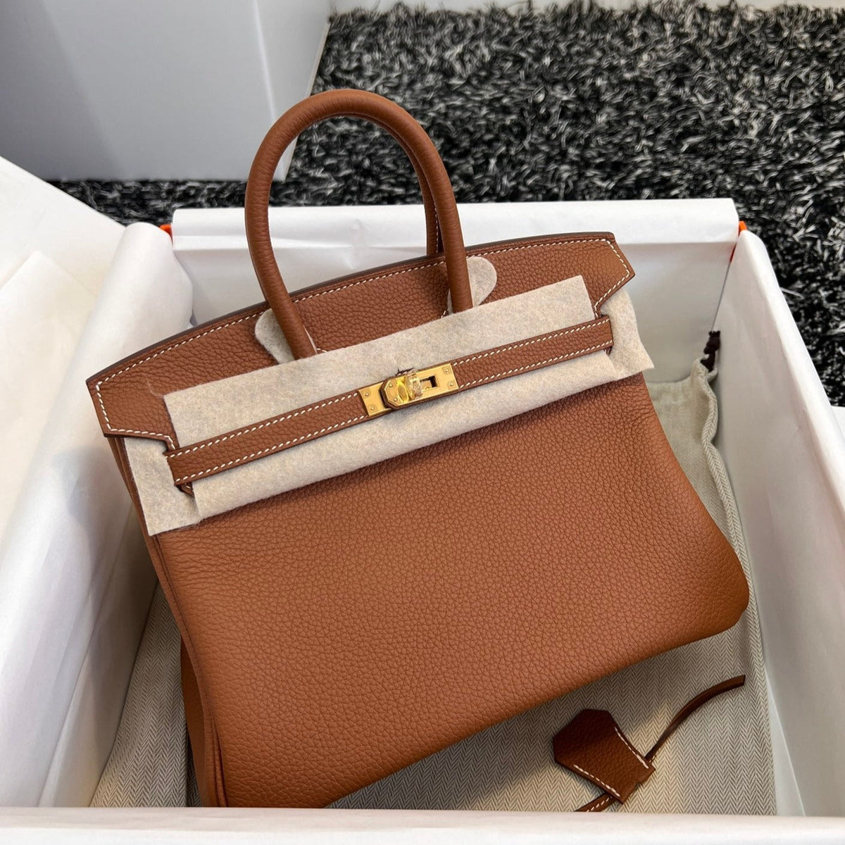 H*M B*RKIN 25CM GOLD TOGO LEATHER GOLD HARDWARE
