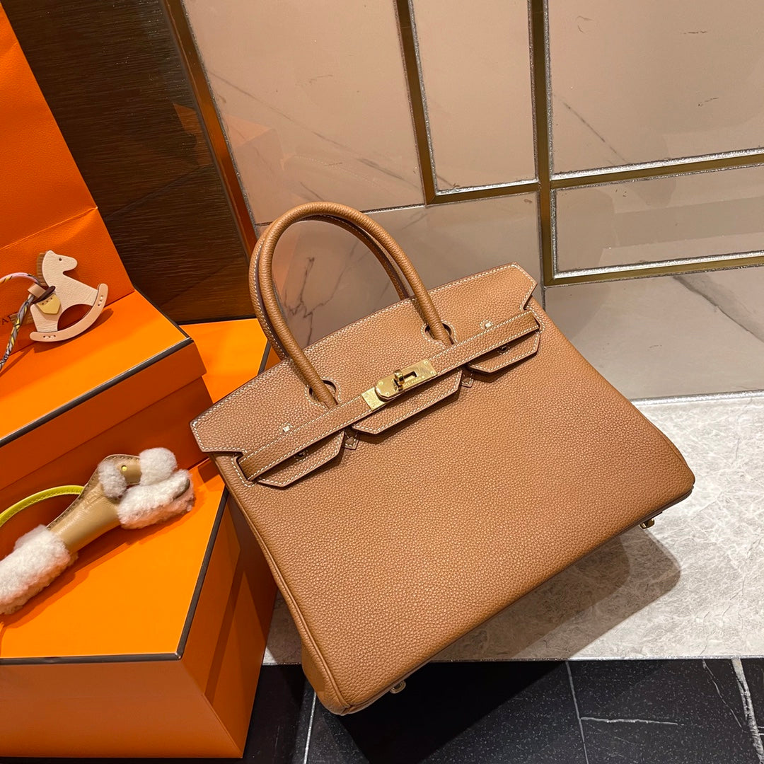 H*M B*RKIN 30CM GOLD TOGO LEATHER GOLD HARDWARE