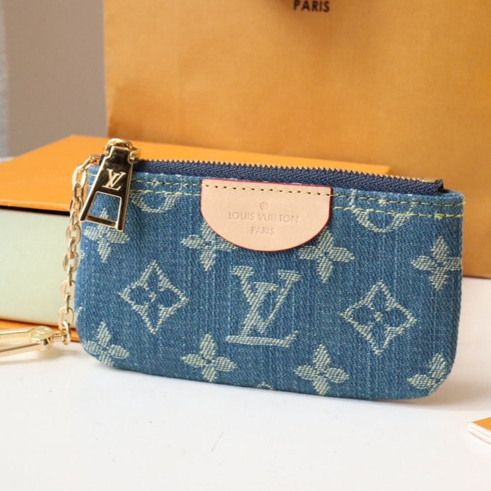 L*V POCHETTE CLET DENIM BLEU