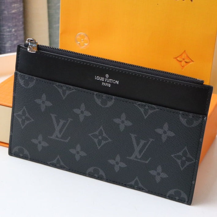 L*V SLIM PURSE BLUE MONOGRAM CANVAS 20CM