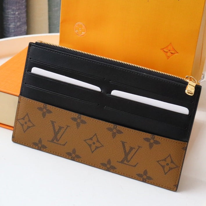L*V SLIM PURSE MONOGRAM REVERSE CANVAS 20CM