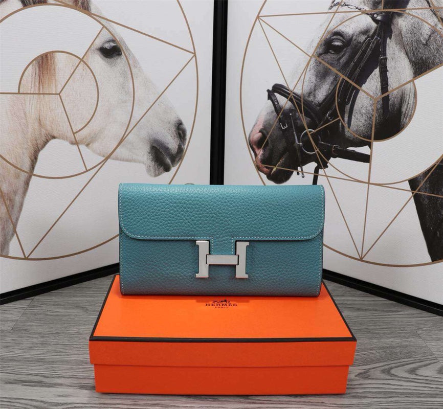 H*M CLUTCH C*NSTANCE 20.5 SAPPHIRE CALFSKIN SILVER HARDWARE