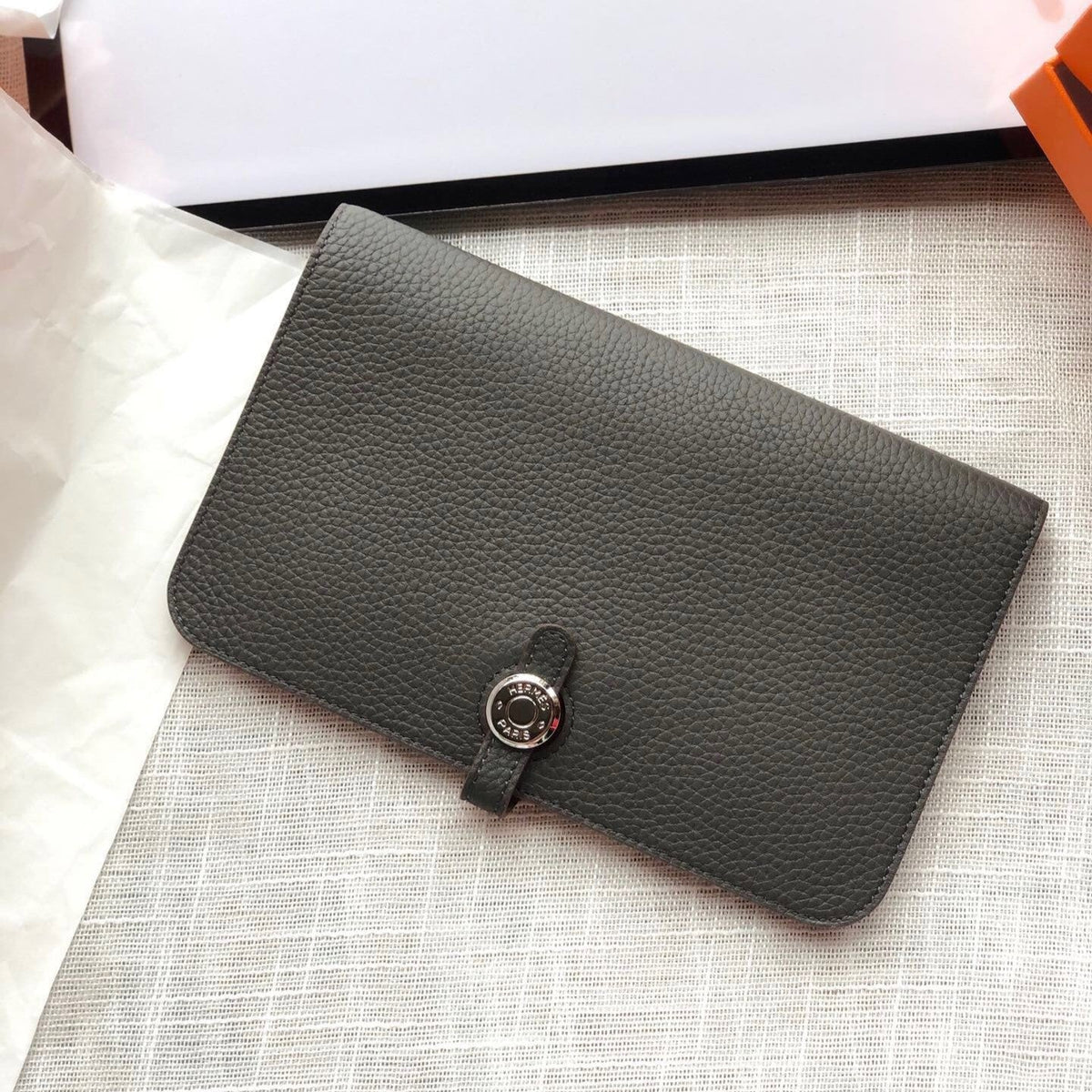 H*M Dogon Wallet 20 Dark Brown Togo Shw