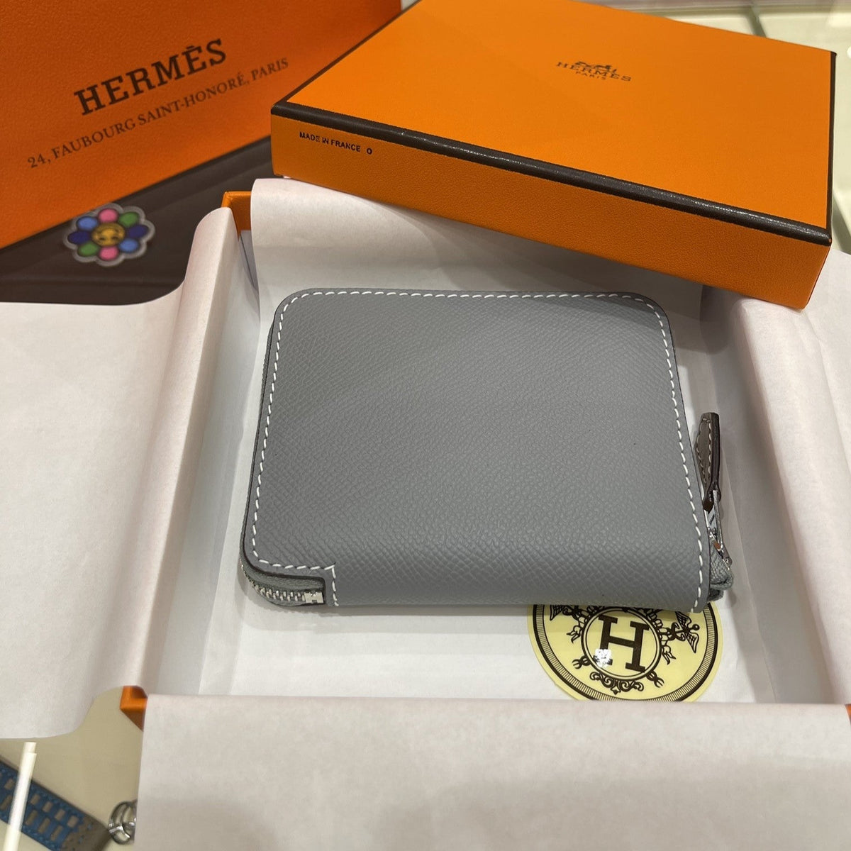 H*M Compact Wallet 11.5 Grey Epsom