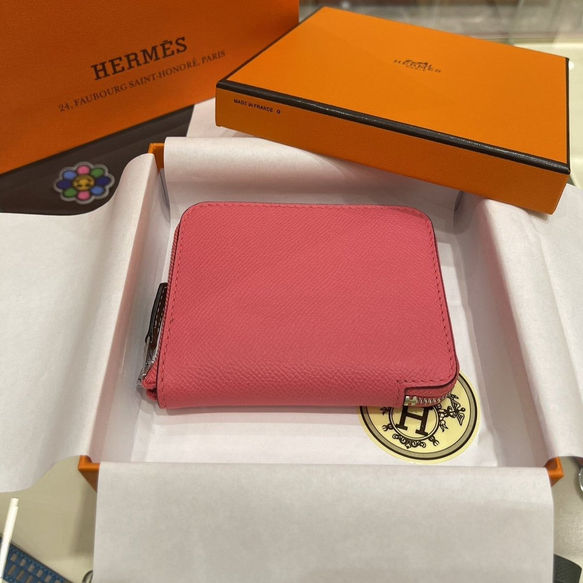 H*M Compact Wallet 11.5 Dark Pink Epsom