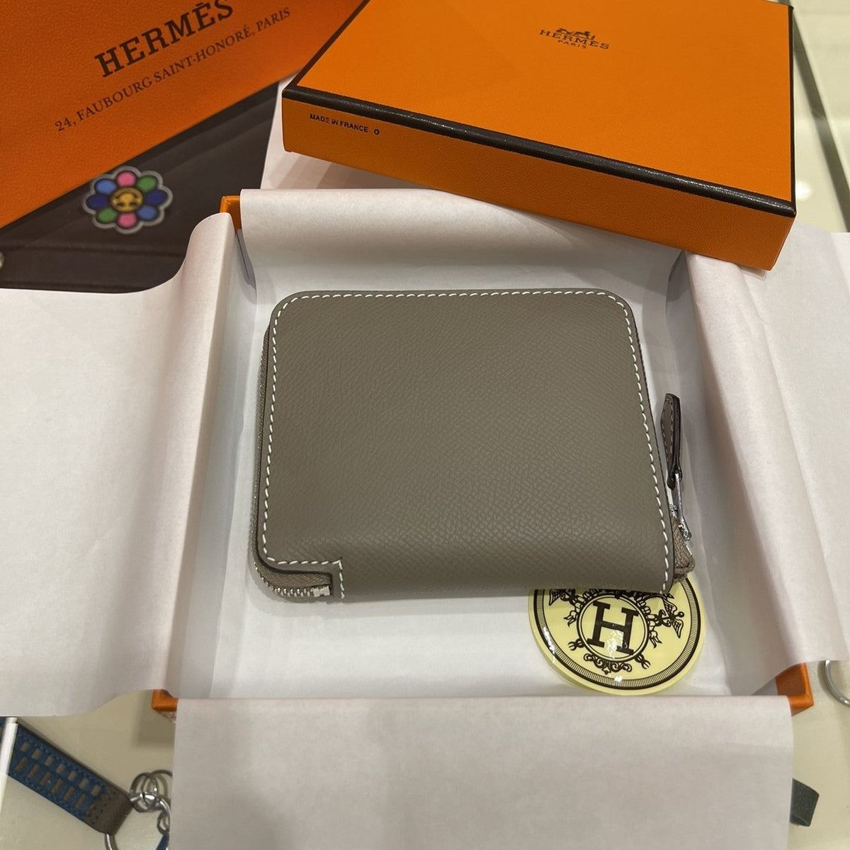 H*M Compact Wallet 11.5 Brown Epsom