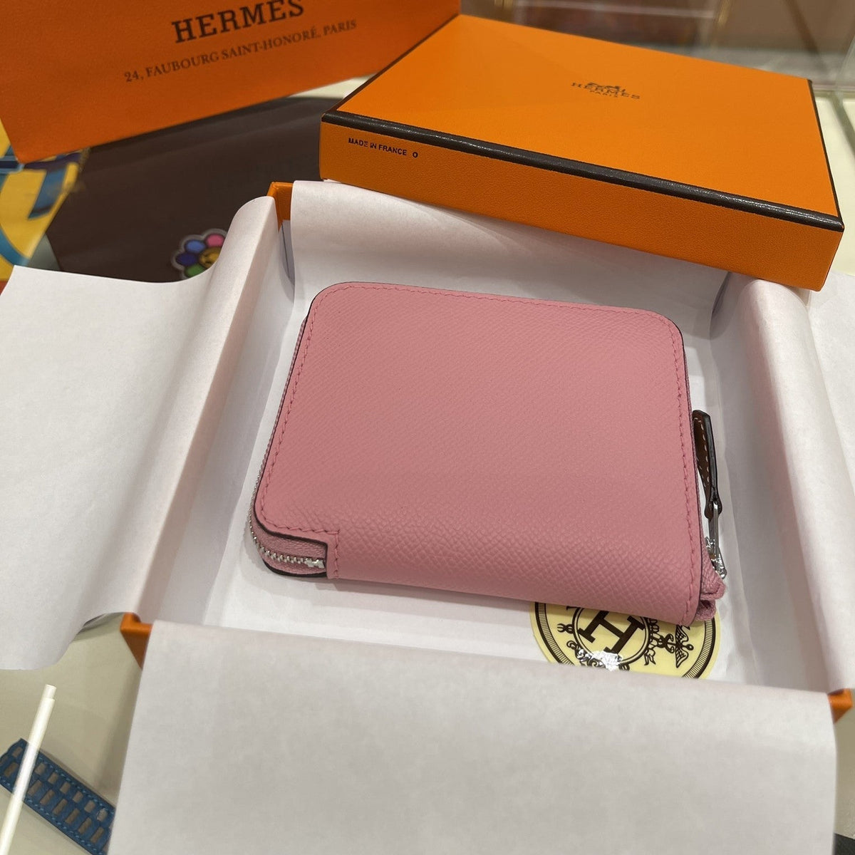 H*M Compact Wallet 11.5 Pink Epsom