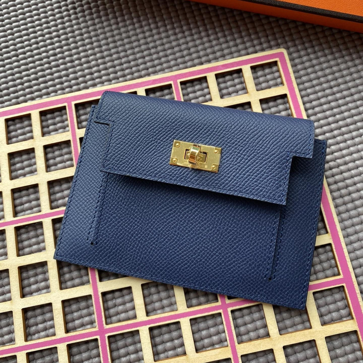 H*M K*lly Pocket 13.5 Blue Epsom Ghw