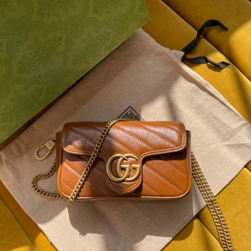 G*G MARMONT MINI 16 BAG IN CINNAMON BROWN CALFSKIN