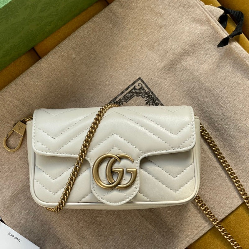 G*G MARMONT MINI 16 BAG IN WHITE CALFSKIN