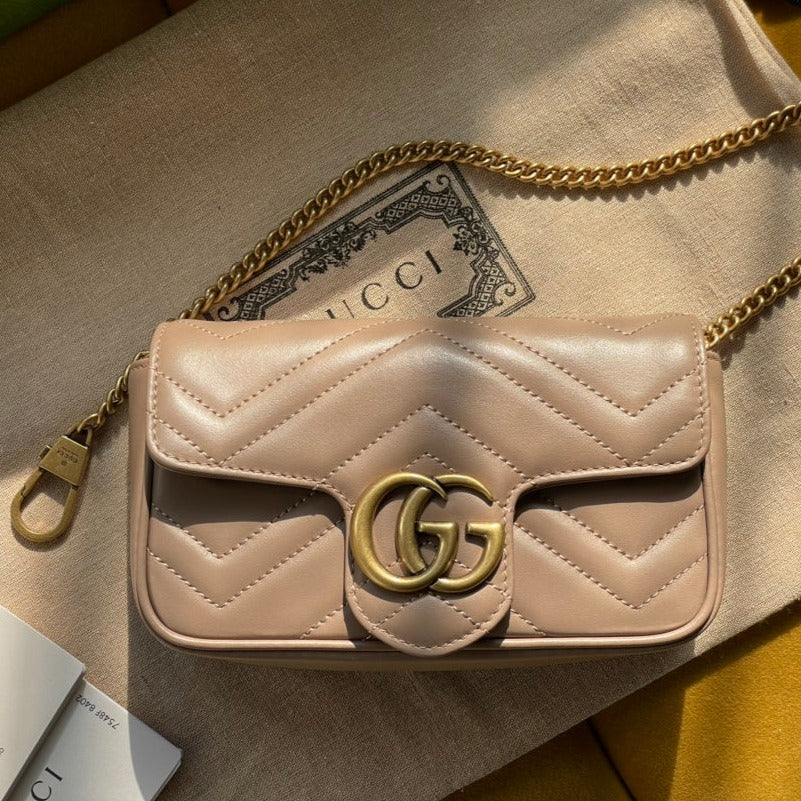 G*G MARMONT MINI 16 BAG IN BEIGE CALFSKIN