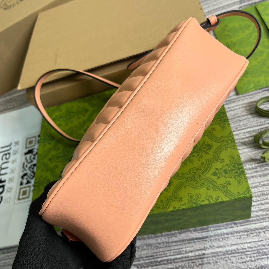 GG MARMONT SMALL 24 MATELASS_ IN PEACH PINK CALFSKIN