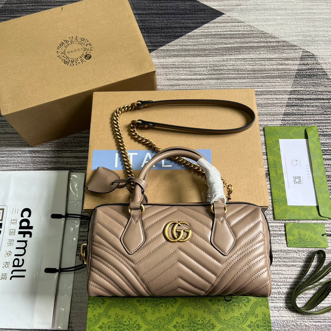 G*G MARMONT MATELASSE 27 HANDBAG BEIGE CALFSKIN