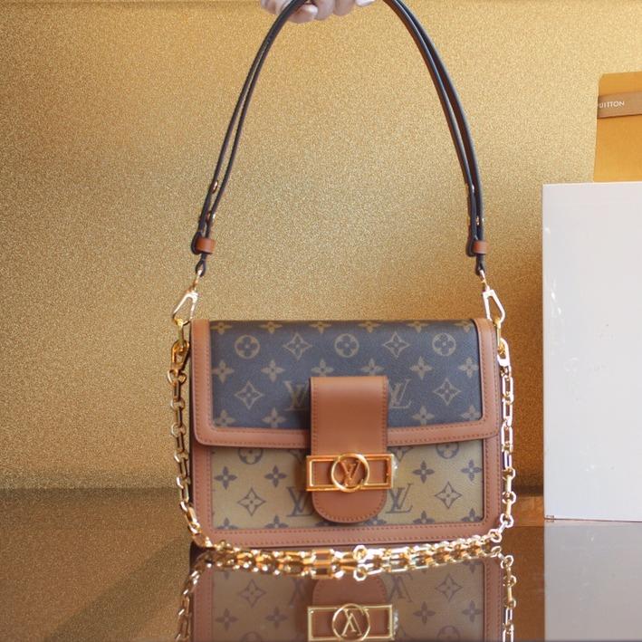 L*V DAUPHINE MM 25 MONOGRAM CANVAS