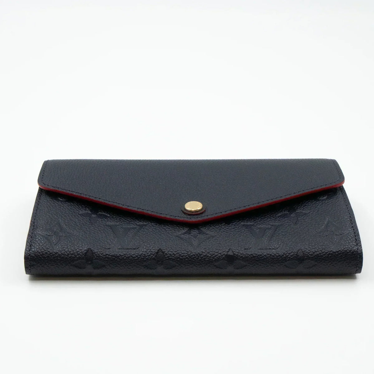 L*V SARAH WALLET MONOGRAM EMPREINTE LEATHER 19CM BLACK RED