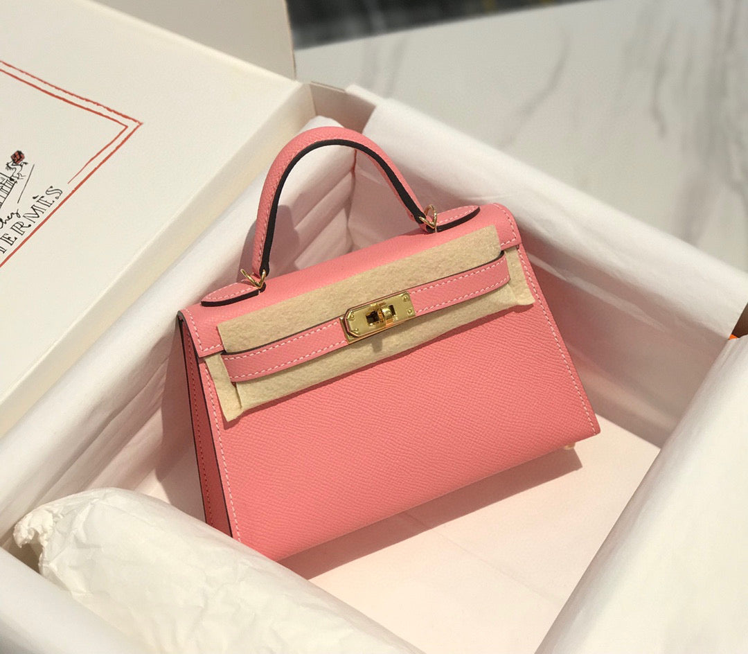 H*M K*LLY MINI 20 PINK EPSOM GOLD HARDWARE