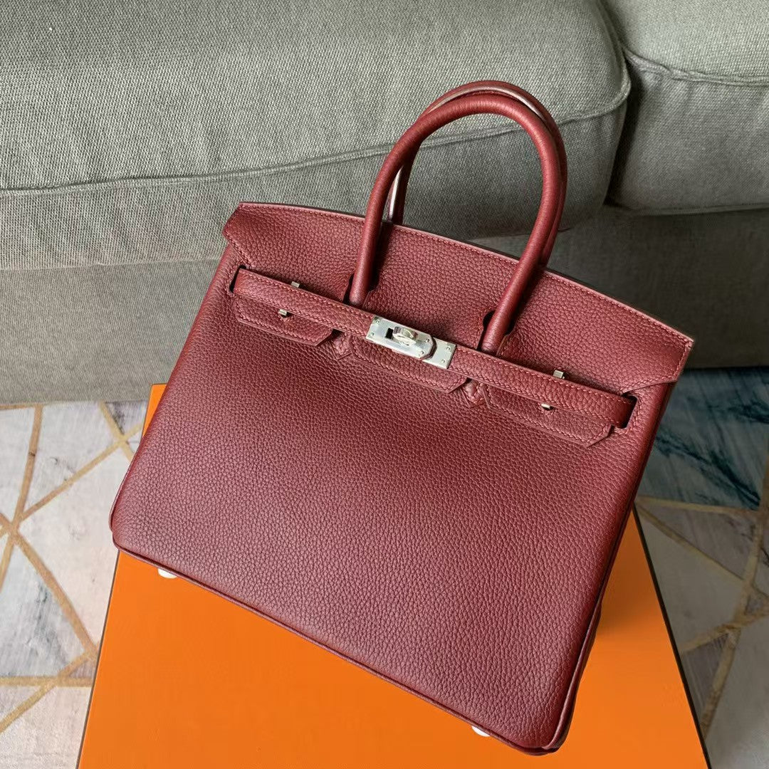 H*M B*RKIN 30CM JAM CALFSKIN SILVER HARDWARE