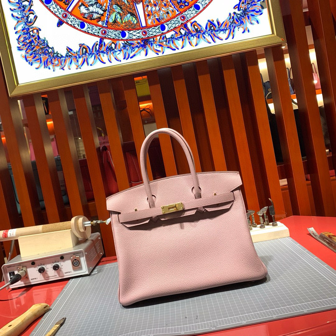 H*M B*RKIN 30CM LIGHT PINK TOGO LEATHER GOLD HARDWARE