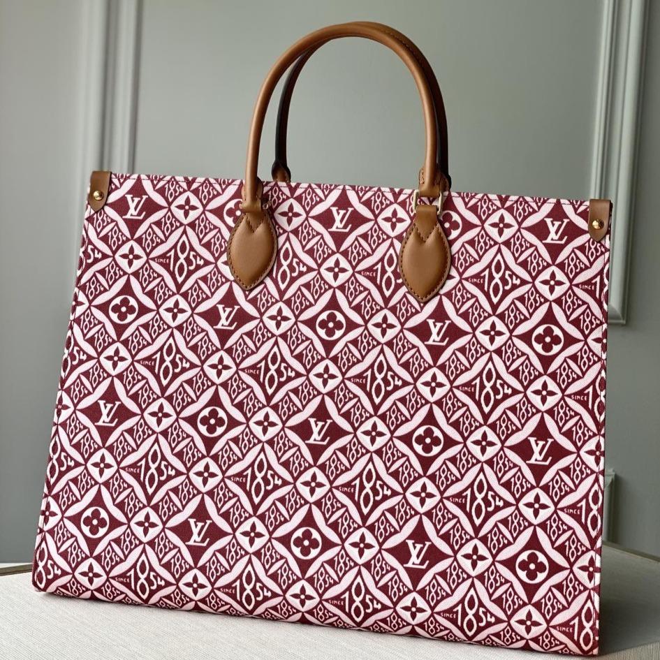 L*V SINCE 1854 ONTHEGO GM BORDEAUX RED TEXTILE