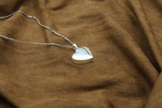Heart Urn Necklace – 925 Sterling Silver Memorial Ash Pendant (15 mm) – Personalized Engraving Available