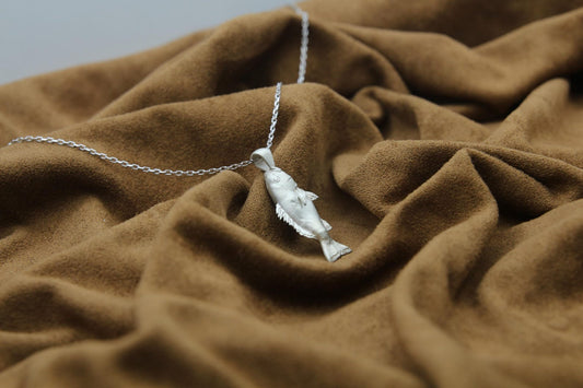 Ocean Whisper Fish Urn Necklace – 925 Sterling Silver Memorial Ash Pendant (27 mm)