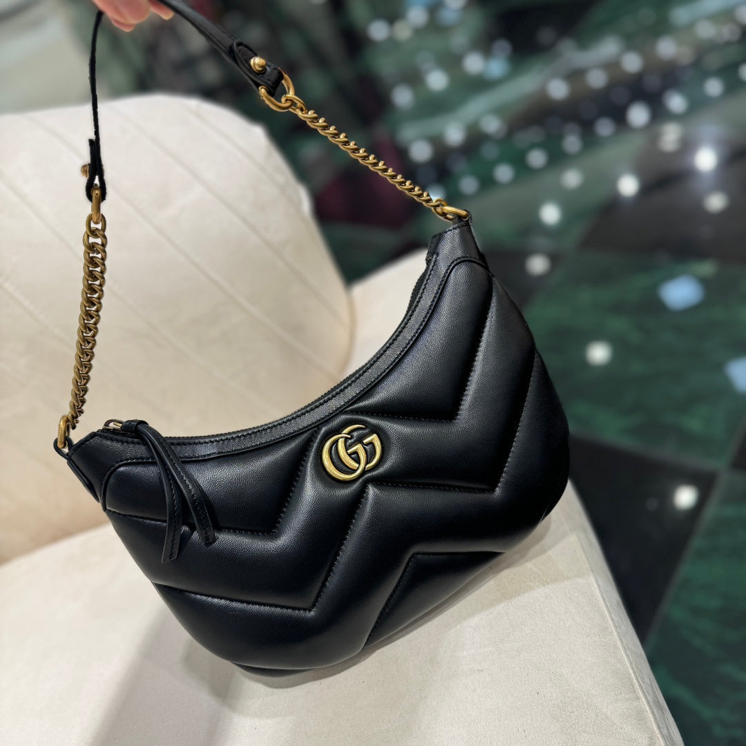 G*G SMALL 26 MARMONT BAG IN BLACK CALFSKIN