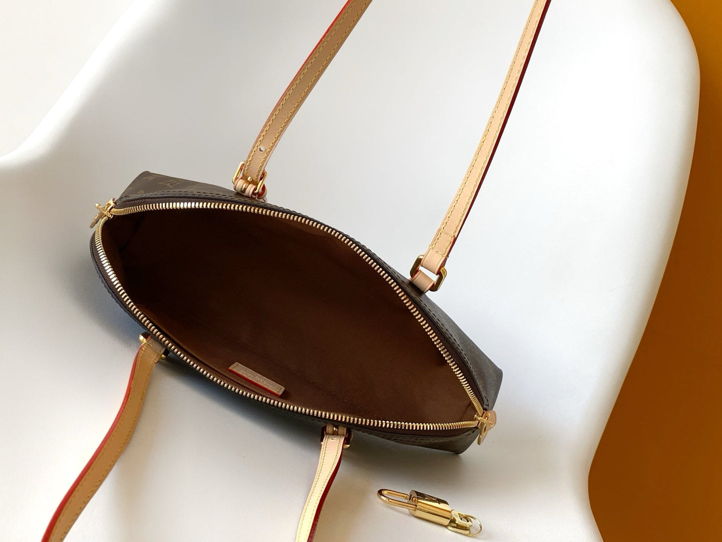 LV Hang On Bag Brown Monogram Coated Canvas &Cowhide