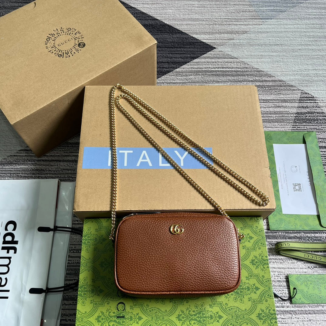 G*G MARMONT MINI 18 BAG IN CINNAMON BROWN CALFSKIN