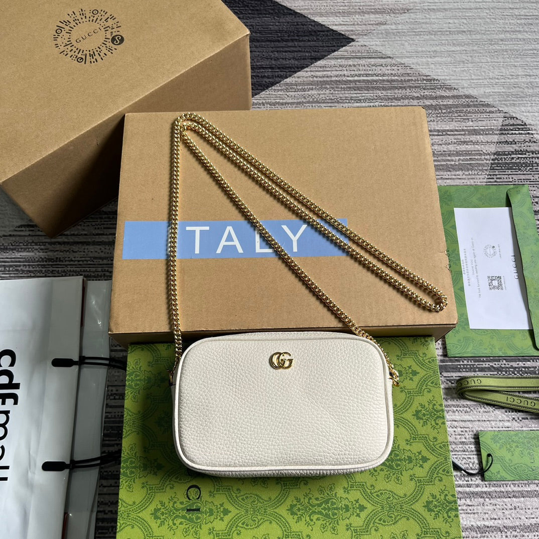 G*G MARMONT MINI 18 BAG IN WHITE CALFSKIN
