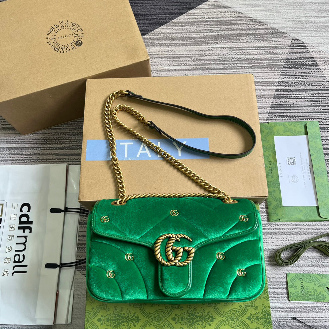 G*G MARMONT MEDIUM 26 BAG IN COOL GREEN VELVET