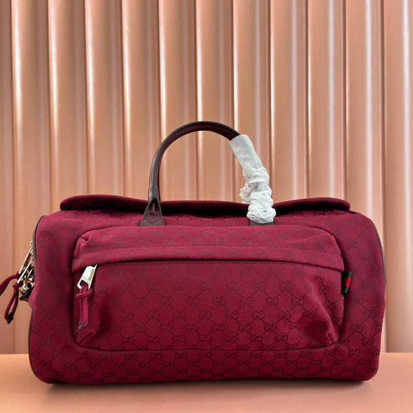G*G SMALL DUFFLE BAG 42 IN ROSSO ANCORA RED G*G CANVAS