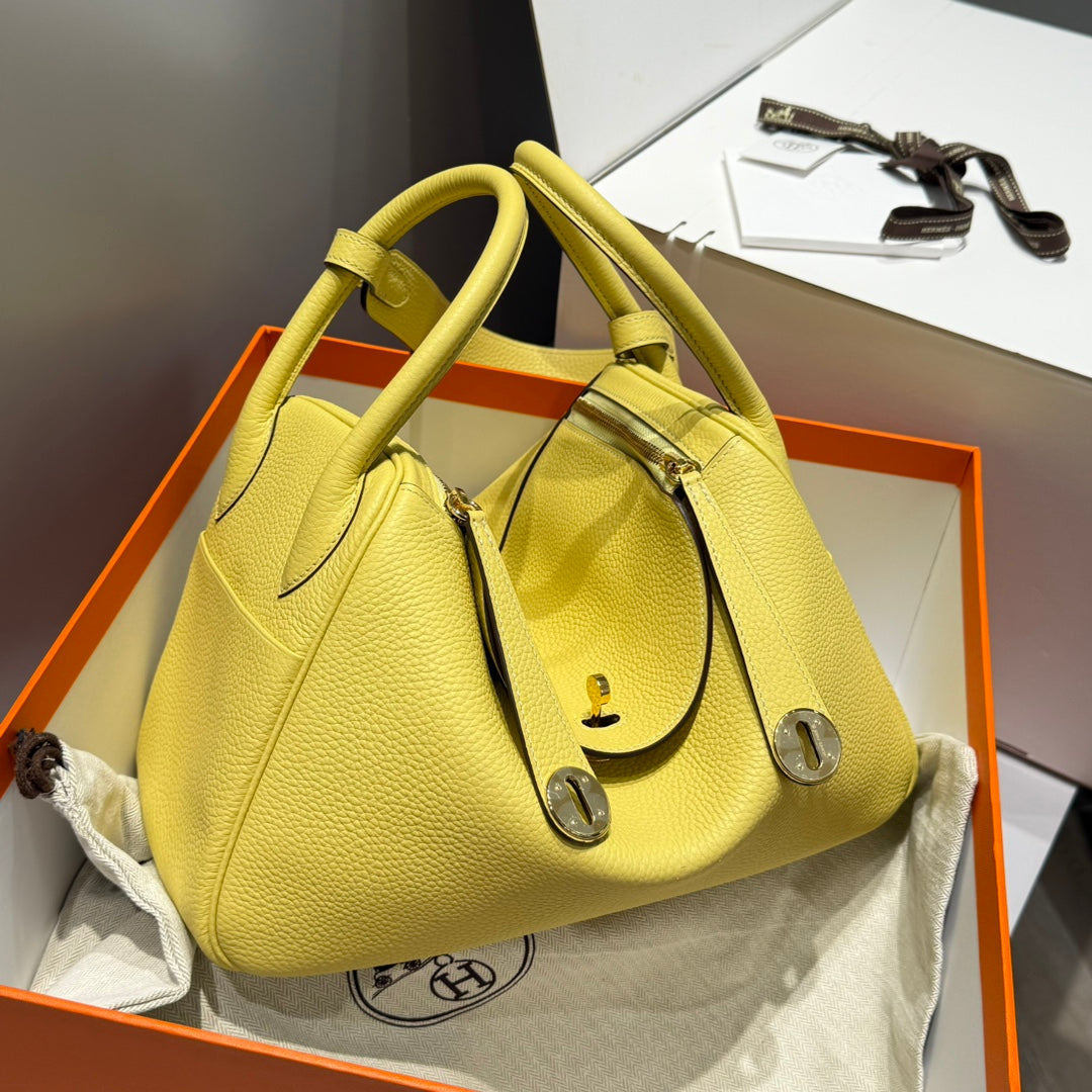 H*M LINDY 30 BAG IN YELLOW TOGO LEATHER GOLD HARDWARE
