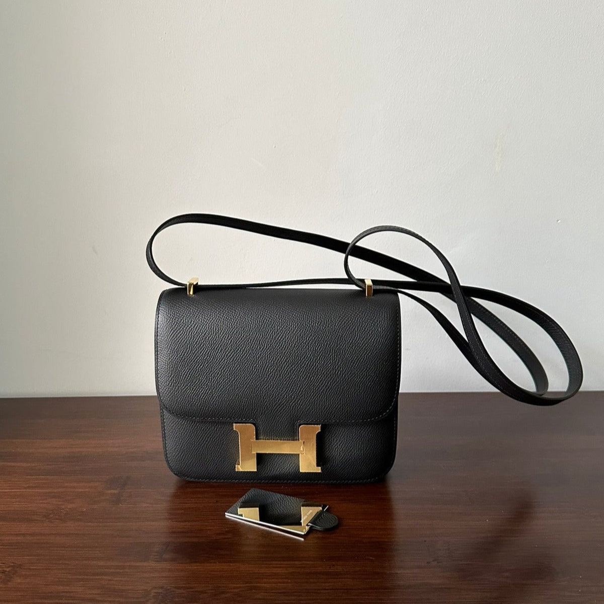 C*NSTANCE 18 BLACK EPSOM GOLD HARDWARE