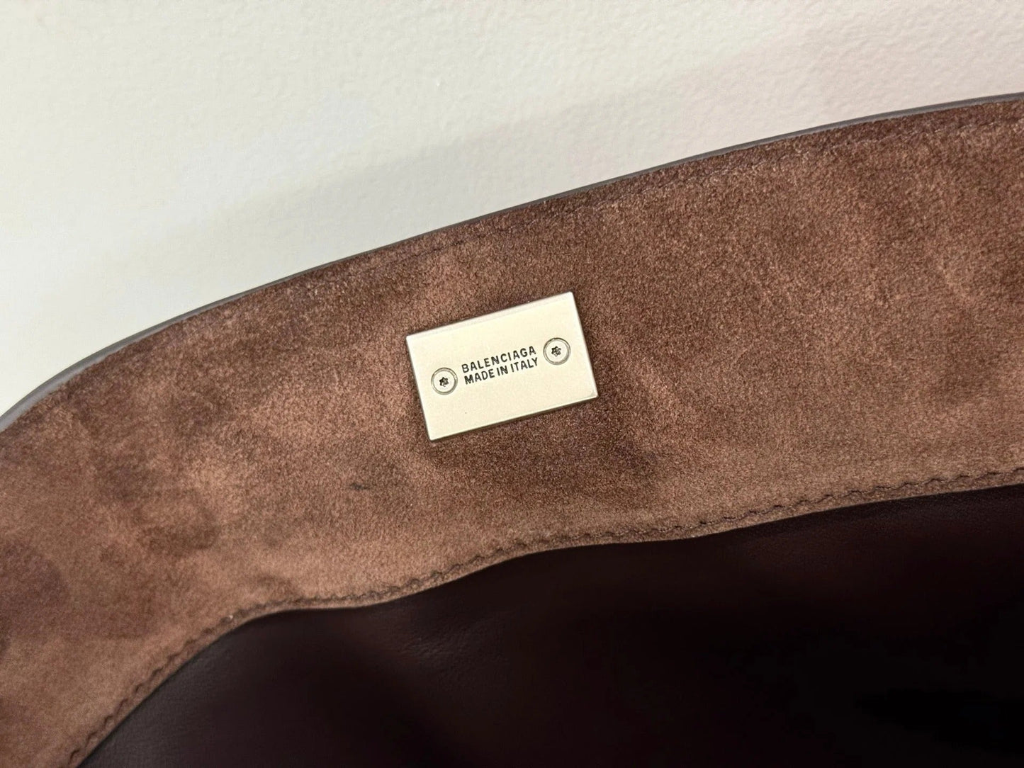 Balenciaga Mini Bag 22 Coffee Brown Suede Sliver Hardware