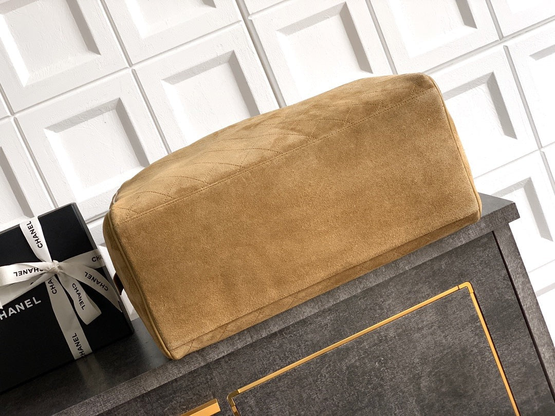 Chanel 2026 Boston Bag 41cm Beige Suede