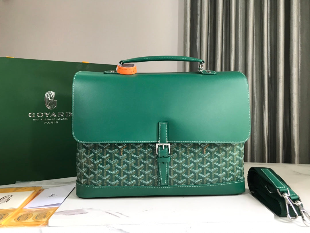 GOY*RD CITADIN BAG 38CM GREEN CANVAS