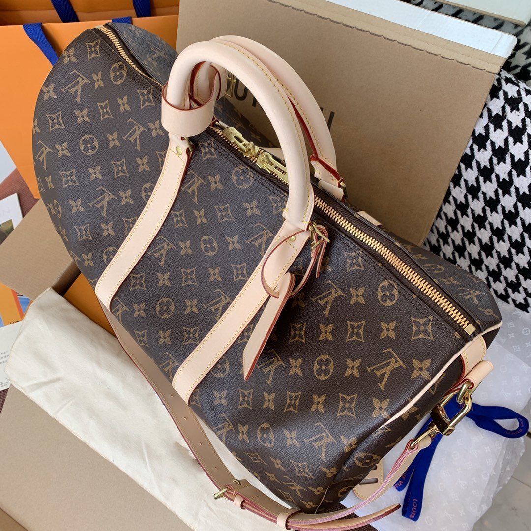 L*V KEEPALL BANDOULIERE 45 MONOGRAM CANVAS
