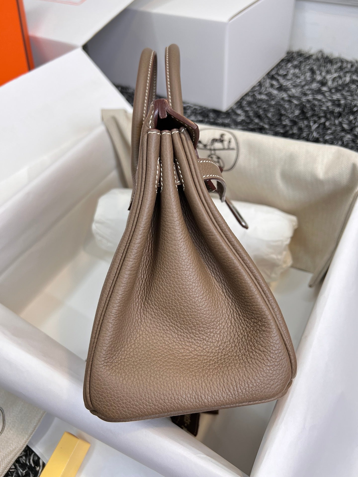 HM BIRKIN 30CM BROWN TOGO LEATHER SILVER HARDWARE