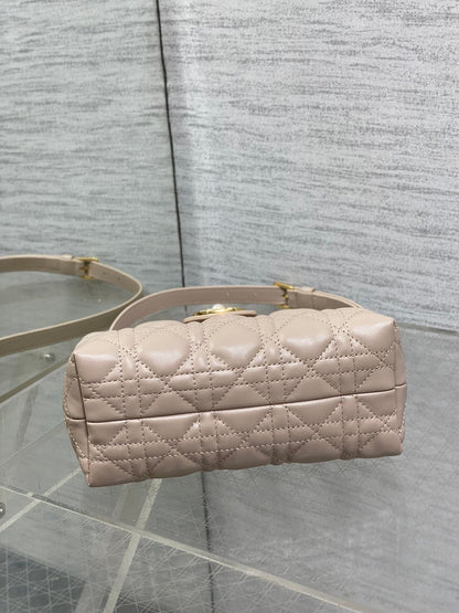 CD Jolie Top Handle Mini Chain Bag 19cm Beige Cowhide
