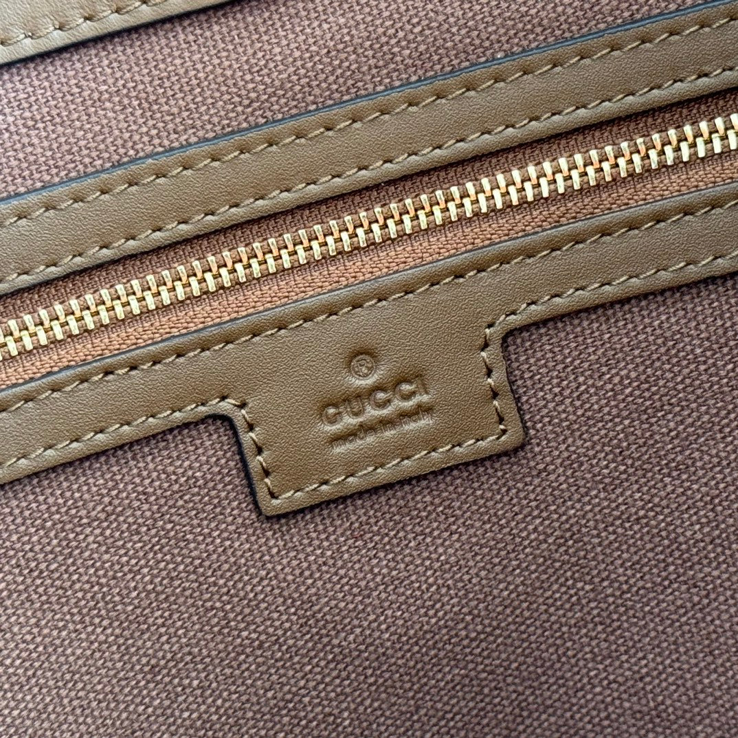 GG 25FW Beatrix Horsebit Handbag 40cm Brown Suede GHW