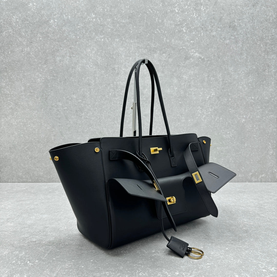 Bel Air Carry All Bag 30 in Black Nappa Lambskin Silver Hardware
