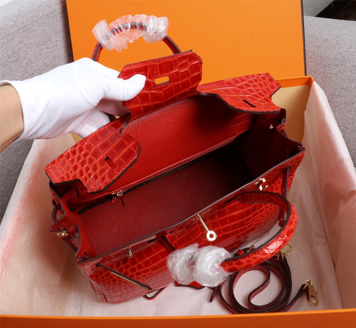 HM BIRKIN BAG 30 CANDY CROCODILE EMBOSSED CALFSKIN