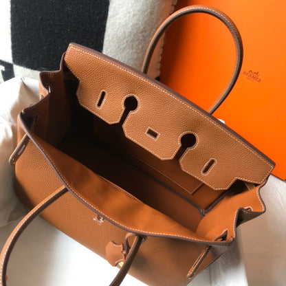 HM BIRKIN 35CM BAG BROWN TOGO GOLD HARDWARE