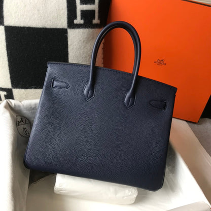 HM BIRKIN 35CM BAG NAVY TOGO GOLD HARDWARE