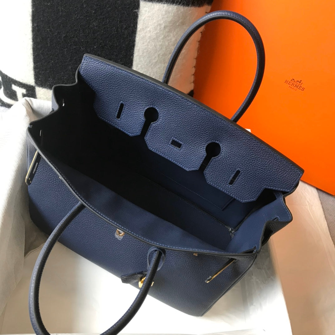 HM BIRKIN 35CM BAG NAVY TOGO GOLD HARDWARE
