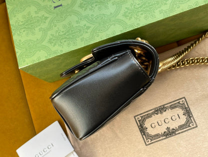 GG MARMONT MATELASS_ SMALL 22 BAG BLACK CALFSKIN