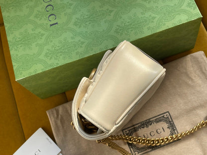 GG MARMONT MATELASS_ SMALL 22 BAG WHITE CALFSKIN